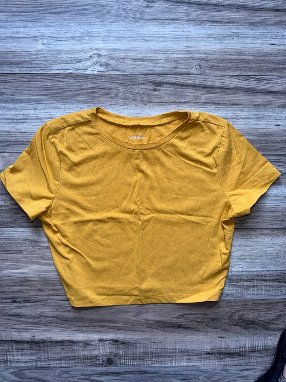wild fable Mustard Yellow Crop Tee